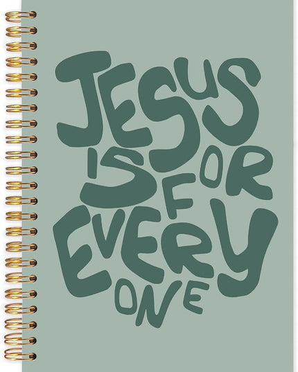 Sage Green Christian Spiral Journal Notebook 5.5x8.3in, Bible Scripture Journal for Woman, Jesus Is for Everyone Inspirational Religious Notebooks for Note Taking, Hardcover Notebook