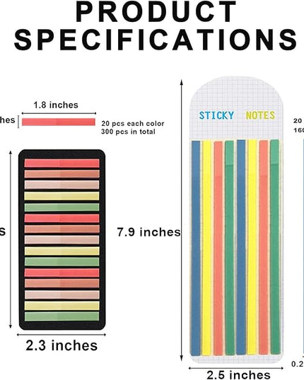 Potanro Sticky Tabs 2300 Pcs Translucent 10 Sheets Highlighter Book Tape Long Highlighting Sticky Tabs for Annotating Books, Aesthetic Office Suppliesbook for Annotating Books