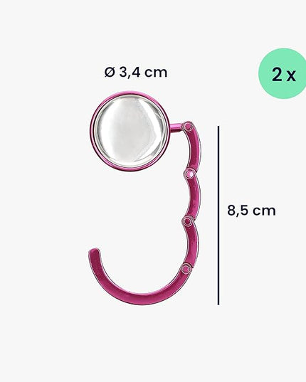 kwmobile Purse Hanger for Table (Set of 2) - Purse Hook for Table - Folding Handbag Hanger - Portable Bag Holder