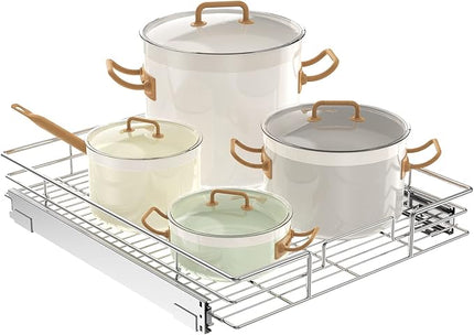 LOVMOR Pull Out Cabinet Organizer 20"W x 21"D, Kitchen Cabinet Pull Out Shelves Slide Out Storage…