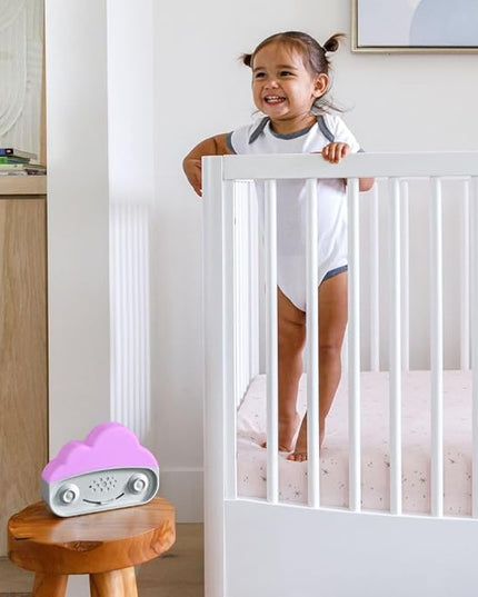 Happiest Baby SNOObie Smart White Noise Machine - Portable Baby Sound Machine with Night Light - 12 Soothing Sounds for Sleep Training, Grey