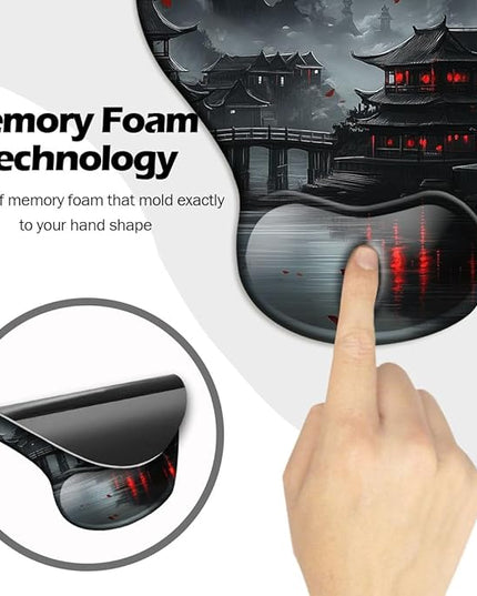 Ergonomic Mouse Pad with Wrist Rest,Gaming Mouse Pad with Wrist Support,Funny Mouse Pads for Desk,Computer Mousepad with Non-Slip Pain Relief PU Base,Cute Office Desk Accessories,Full Moon