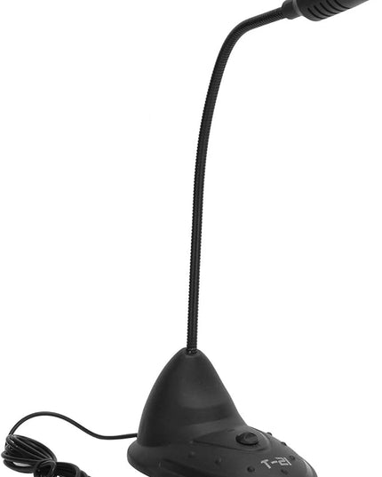 SUNGOOYUE Desktop Computer Microphone, Black ABS, 3.5mm Plug and Play, 360-Degree Adjustable Gooseneck, Gaming and Broadcasting, with Mute, 4.5ft Cable