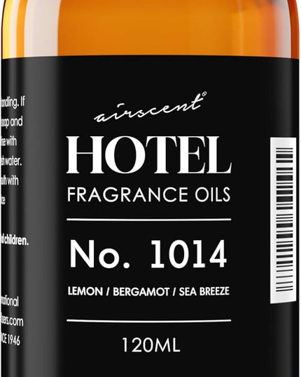 AirScent Hotel Diffuser Oil No. 1014 Inspired by The Iconic 5-Star Hotel Coastal Blend - Lemon, Bergamot & Sea Breeze - 120 mL Fragrance Oil for Ultrasonic and Waterless Diffusers and Crafting