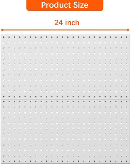 WALMANN Metal Pegboard Panels for Wall Garage Tools Pegboard for Garage, Workbench, Peg Board Tool Organizer Board(Pack of 2, Grey)