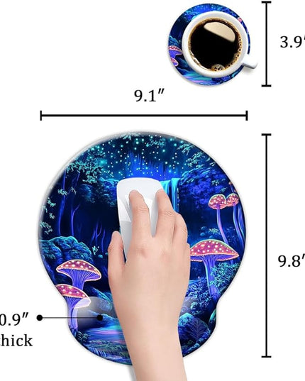 Ergonomic Mouse Pad with Wrist Support,Mouse Pad with Wrist Rest,Relieve Wrist Pain Mousepad Non-Slip Rubber Base,Mouse Pads for Desk,Computers,Laptop,Office,Home,Wonderland
