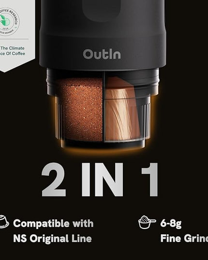 OutIn Nano Portable Electric Espresso Machine, Detachable Universal Coffee Stand