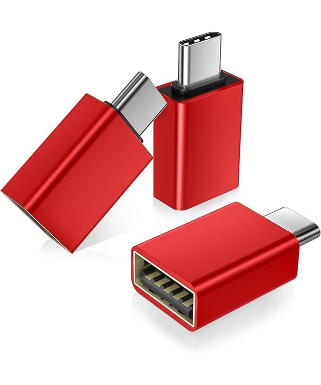 Basesailor USB C to USB Adapter 3Pack,Type C Thunderbolt 4 Converter,USBC Male to USBA 3.0 Female OTG Connector for Ford Mustang Mach-E,Tesla Model 3/Y,Samsung S25 S24,MacBook Pro Air,Camera,iPhone 17