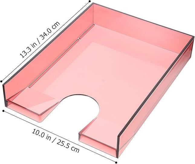 Stackable A4 Document Storage Box with Lid, Plastic File Organizing Case for Office Desktop Filing and Paper Holder