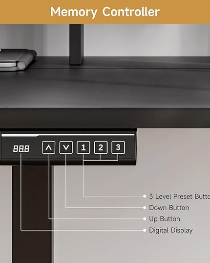 ONBRILL L Shaped Standing Desk with File Cabinet, 63x24'' Electric Stand Up Desk with Monitor and Storage Shelf, Adjustable Height 28-46'' for Home and Computer Workstation, Black