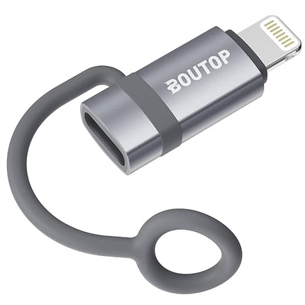 [MFi Certified] USB C to Lightning Adapter, Type C to Lightning Adapter Support 36W PD Fast Charging Compatible with iPhone iPad Gray