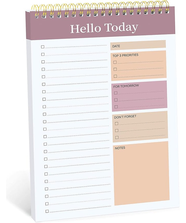 Taja To Do List Notepad - To Do List Notebook for Work with 52 Sheets, 9.8" x 6.5", Undated Daily Planner Perfect for Daily Tasks and Goal Setting, Notepad Suitable for Office, Home & School - Purple