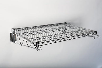 Omega Products Corporation 12" Deep x 72" Wide x 7" High Fixed Chrome Wall Mount Shelving Kit