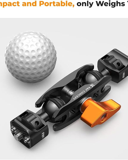 K&F CONCEPT Dual Ball Heads Magic Arm, Articulating Magic Arm with 1/4"-20 Screw, 360° swivelling Ball Head, Aluminum Alloy Camera Monitor Mount Arm