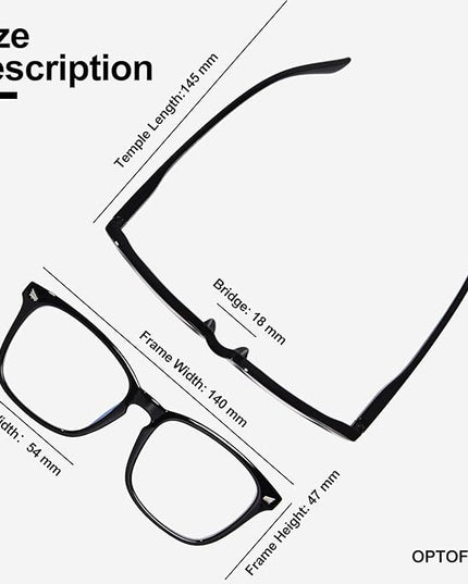 OPTOFENDY Blue Light Blocking Glasses Women Men, Computer Eyeglasses Anti Blue Light Glasses with Anti Eyestrain & UV