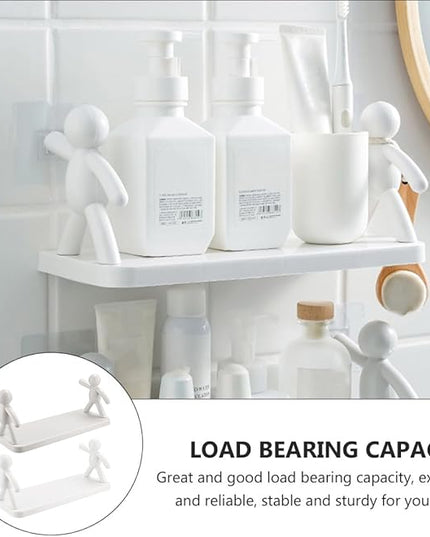 Veemoon 2pcs Wall Shelf Floating Storage Shelves for Bathroom Kitchen Bedroom for Home Organization