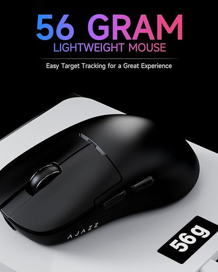 AJAZZ AJ159P Wireless Gaming Mouse with RGB Charging Dock, PAW3395 26K DPI Sensor, 56G Lightweight Ergonomic Mouse, 5 Programmable Buttons, 80 Million ASIN Switch