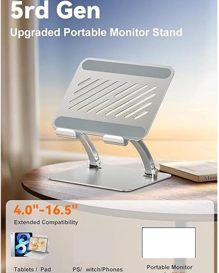 Universal Monitor Stand for Tablets Laptop Foldable Tablet Holder Dual Rod Adjustable Desktop Stand