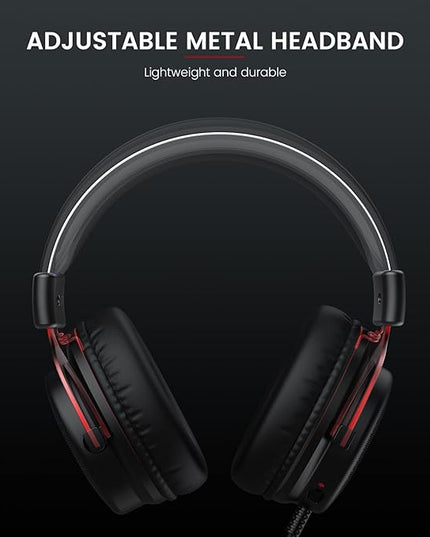 EKSA E900 Gaming Headset with Microphone - PC Headset with Detachable Noise Canceling Mic, 3D Surround Sound, Wired Headphone for PS4, PS5, Xbox, Computer, Laptop, Switch, Handheld (3.5MM Jack)