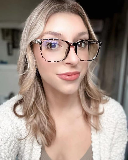 VISOONE Blue Light Blocking Glasses Square with Anti Computer Glare for Gaming Women and Men MONTANA