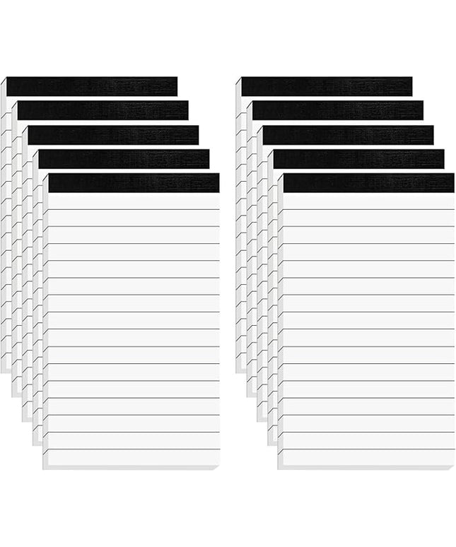 10 Pcs Note Pads Refills 3 x 5 inches Memo Small Notebook Writing Pads with 30 Sheets Each Pad College Ruled Lined Paper NotePads White
