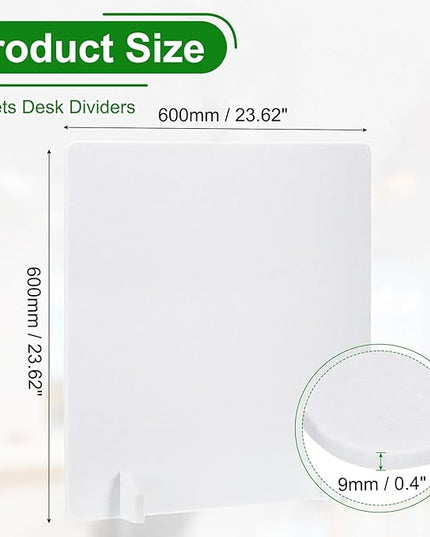 PATIKIL Desk Dividers 24" x 24", 1 Pack Desk Privacy Panel Freestanding Noise Reducing Partition Acoustic Panel with 4Pcs Support Feet for Testing Office Home Library, Pure White Style C