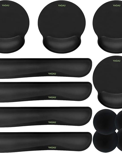 Ergonomic Mouse Pad with Wrist Rest Premium Memory Foam Keyboard and Mouse Wrist Rest Pads Set- for Comfortable Typing &Wrist Pain Relief (Pack of 4)