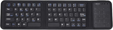 Luocute Foldable Keyboard, Portable Keyboard with Multi Touch Touchpad and Leather Case for Laptop PC Tablet Smartphone iOS