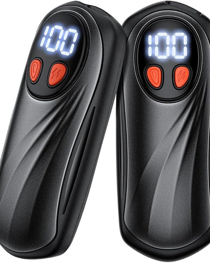 Hand Warmers Rechargeable 2 Pack, 6000mAh Electric Hand Warmers, 5-Level Heating with Battery Display, Reusable Portable Pocket Heater, Gifts for Christmas, Outdoor, Golf, Travel, Hunting, Camping