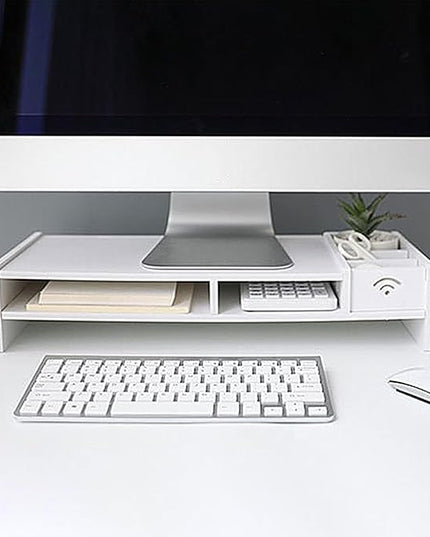 Monitor Riser, 3-Tier Desktop Shelf, Computer Display Stand, Office Workstation Accessory, Study College Dorm Business Desk Organizer for Working Reading Classroom School Home Office Setup