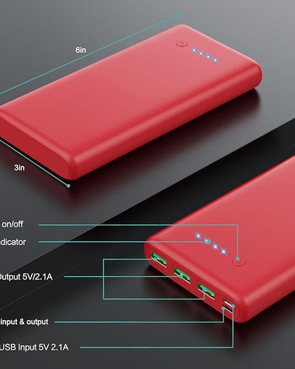 Portable Charger 36800mAh Power Bank,PD Fast Charging USB C External Battery Pack,4 Outputs 2 Inputs Travel Essentials Portable Phone Charger for iPhone 17/16/15/14/13/12,Galaxy S24 Android Phone etc