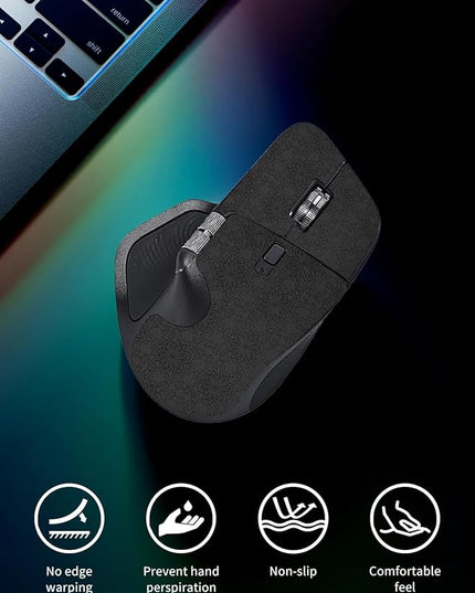 Mouse Grip Tape Full Coverage for Logitech MX Master 4 Wireless Gaming Mouse,Self-Adhesive PreCut Sweat-Resistant Professional Mice Upgrade Kit - Black