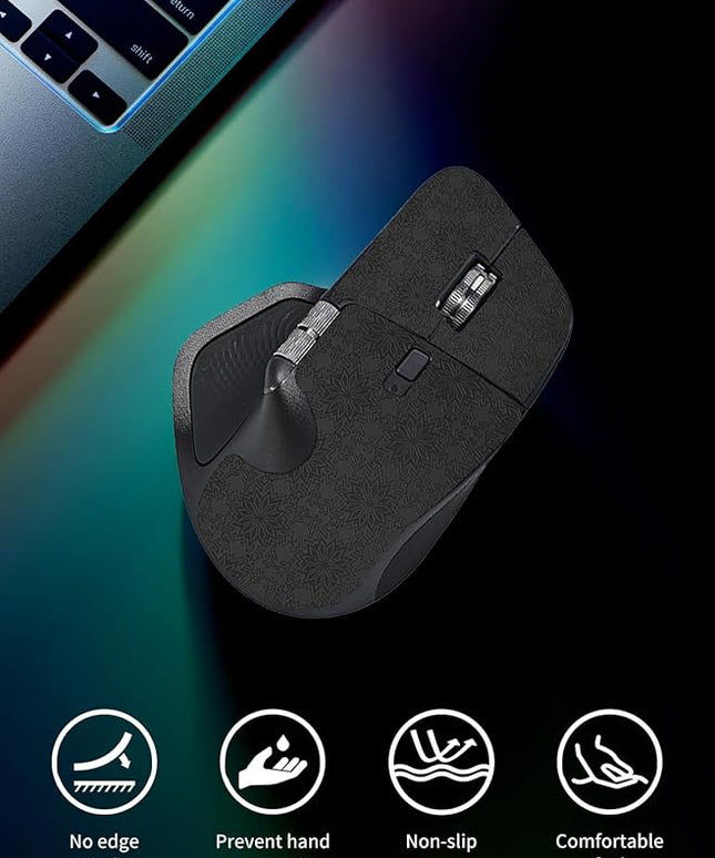 Mouse Grip Tape Full Coverage for Logitech MX Master 4 Wireless Gaming Mouse,Self-Adhesive PreCut Sweat-Resistant Professional Mice Upgrade Kit - Black