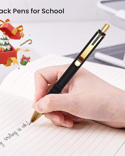 Aisibeiger Ballpoint Pens Black Ink Ball Point Pen with Super Soft Grip Medium Point 1.0mm for Office (Vintage 12-count)