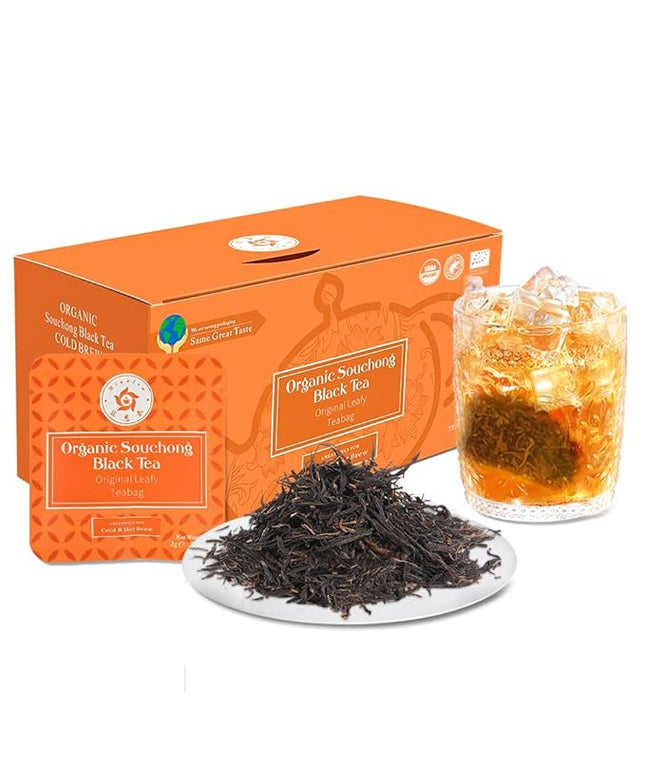 RIANTEA Organic Black Tea Bags - Low Caffeine, Cold & Hot Brew, Premium Quality from Award-Winning Plantation, Non-GMO, Biodegradable, Unsweetened, 100% Natural
