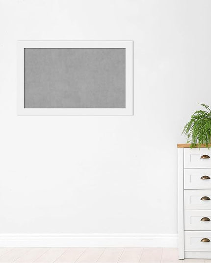 Amanti Art White Framed Magnetic Board 29x45 Large Vision Board for use with Magnets, 100% Metal Sheet to Display Items as Office Decor or for Home Organization in mudroom, Kitchen or Kids Room