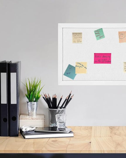 TORASO Cork Board Bulletin Board, Cork Boards for Walls with Pins, Eye Bolts, gaskets, Screws, Pin Board for Office, School and Home (White, 17“x23-2P)