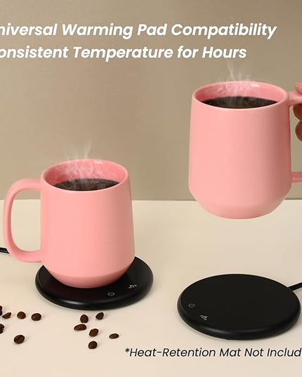 Miicol Ceramic Coffee Mug, 16 oz Large Coffee Cup, Tea Mug with Handle, Flat Bottom Mug for Men, Women, Office, Microwave and Dishwasher Safe, Multi-Color, Pink