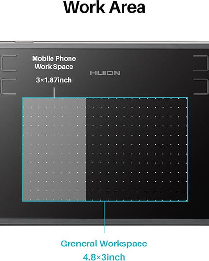 HUION Inspiroy H430P Drawing Tablet 4.8x3 Graphic Tablet with Battery-Free Stylus 4 Hot Keys, Art Tablet for Drawing, Writing, Design, Teaching, Work with Mac, PC, Linux & Mobile