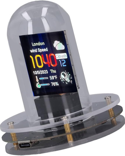 IPS Nixie Tube Clock Simulation, RGB Digital Display, 12/24h Weather Mode, Electronic Album Feature with No Assembly Required, Retro Friends