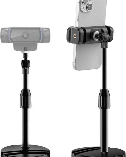 InnoGear Webcam Mount for Desk, Table Telescopic Webcam Stand with Phone Holder for Camera Webcam C922 C930e C920S C920 C615 C960 C920x BRIO 4K NexiGo N60, Right Light, GoPro with 1/4" Thread