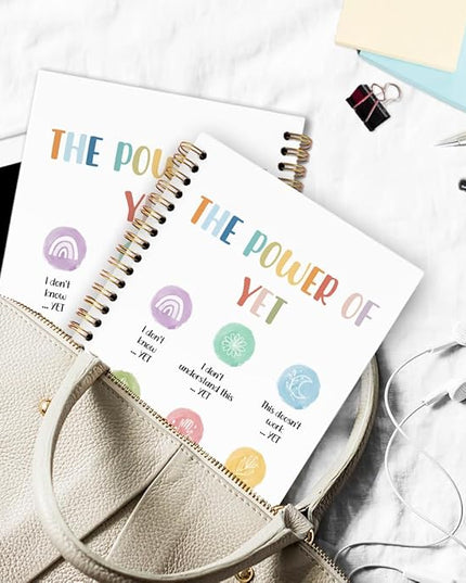 dvhdajed Mental Health Inspirational Spiral Notebook, the Power of Yet Growth Mindset Journaling Notebooks, Therapy Spiral Journal for Girls Women, Psychology Office School Supplies Gifts, 5.5x8.3 In