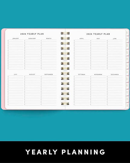 PAPERAGE 2026 Weekly & Monthly Planner, 12 Months (January 2026 - December 2026), 6.6 in x 8.1 in, Spiral Bound 2026 Planner with Weekly, Monthly & Yearly Views, Note Pages & Inner Pocket – Blush