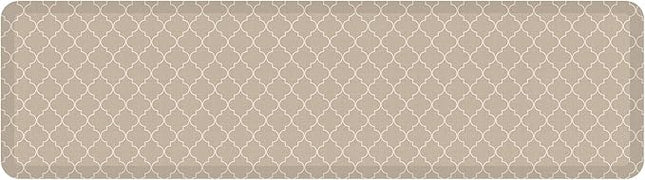 NewLife by GelPro Anti-Fatigue Designer Comfort Kitchen Floor Mat, 20x72, Trellis Khaki Stain Resistant Surface with 3/4” Thick Ergo-Foam Core for Health and Wellness