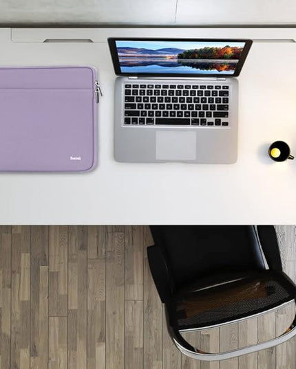 15.6 inch Laptop Sleeve Case, Shockproof Protective Notebook Case with Accessory Pocket, Briefcase Carrying Laptop Sleeve for 15.6" HP, ASUS, Dell, Lenovo, Acer -Lilac Colour