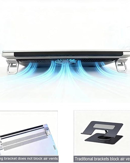 2PCS Laptop Stand, Portable Laptop Cooling Pad, Foldable Metal Keyboard Stand, Mini Keyboard Pillar (Silver,Two Gears)