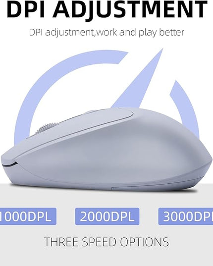 M109 Wireless Mouse,Bluetooth 5.1/5.0 + USB with USB Mini Receiver,Rechargeable Silent,Wireless BluetoothMouse 1000-1200-1600 DPI,5-Programmable Buttons,Compatible with PC,Mac, Laptop,Chromebook-Grey