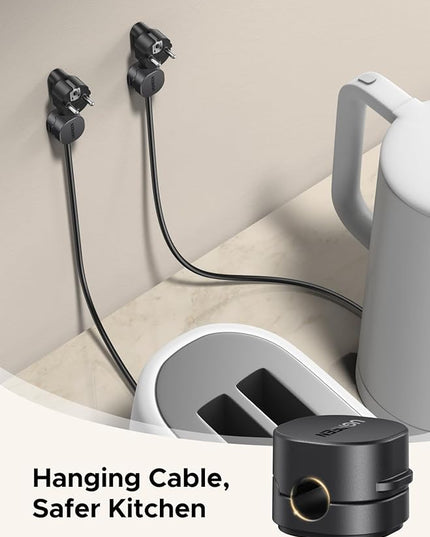 UGREEN Cable Organizer Clips, Adhesive Cable Management - 6-Pack Strong Magnetic Cord Holder for Desk to Keep Phone Charging Cables, Computer Cords, and Various Cord Organized for Nightstand, Black