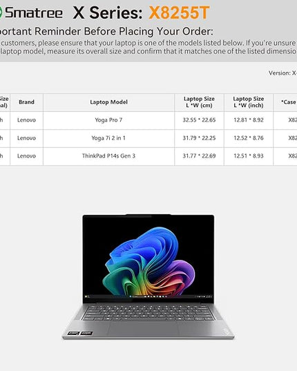 Smatree Hard EVA Protective Sleeve Case Compatible for 14 inch Lenovo Yoga 7i 2-in-1 Gen 10/9, for ThinkPad P14s Gen 3, for 14.5 inch Lenovo Yoga Pro 7 Laptop Notebook Bag (X8255T)