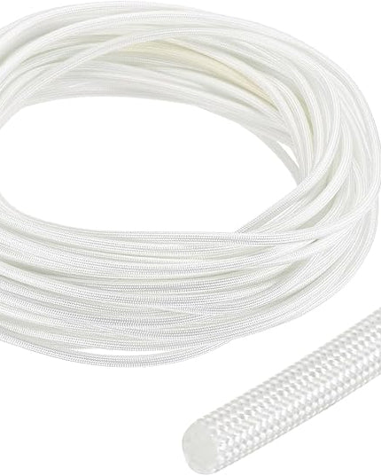 uxcell Insulation Cable Protector,2.5mm/0.10 Inch-15m/49 Feet High Temp Fiberglass Sleeve White